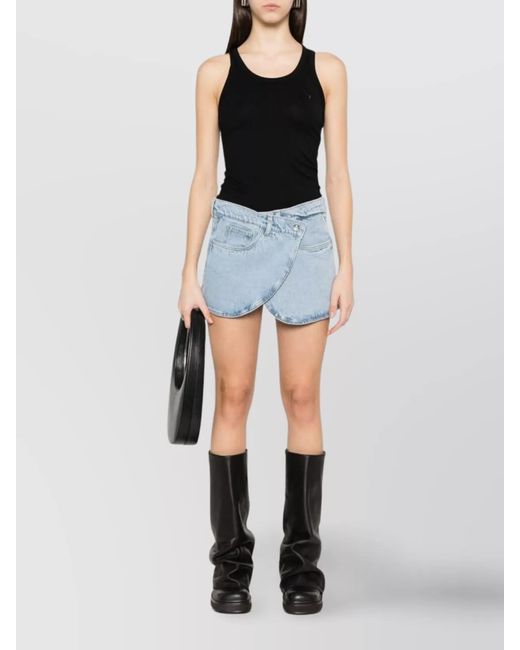 Coperni Blue Denim Asymmetric Mini Skirt