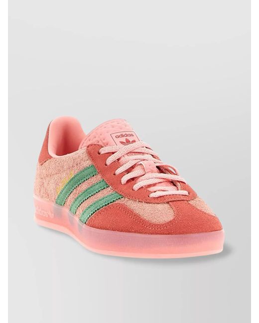 Adidas Originals Pink Leather Gazelle Indoor Low-Top Sneakers