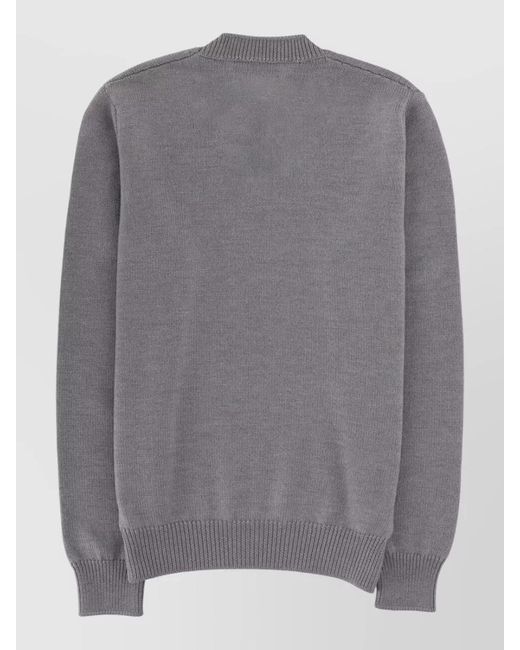 Fendi Gray Virgin Wool Regular-Fit Jumper for men