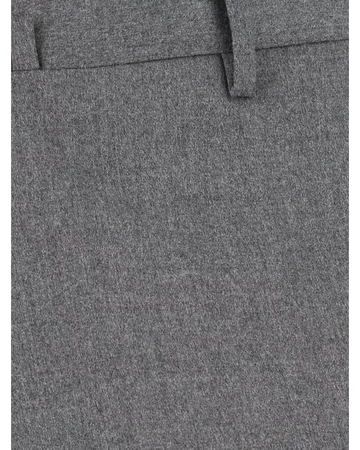 PT Torino Gray Virgin Wool Tailored Trousers for men