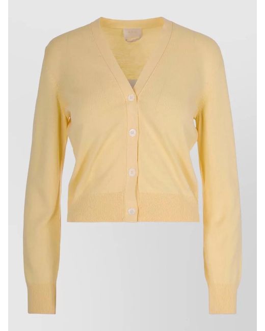 A.P.C. Yellow Cotton V-Neck Cardigan