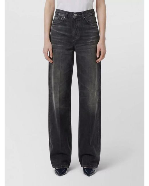 Haikure Black Mid-Rise Wide-Leg Denim Jeans