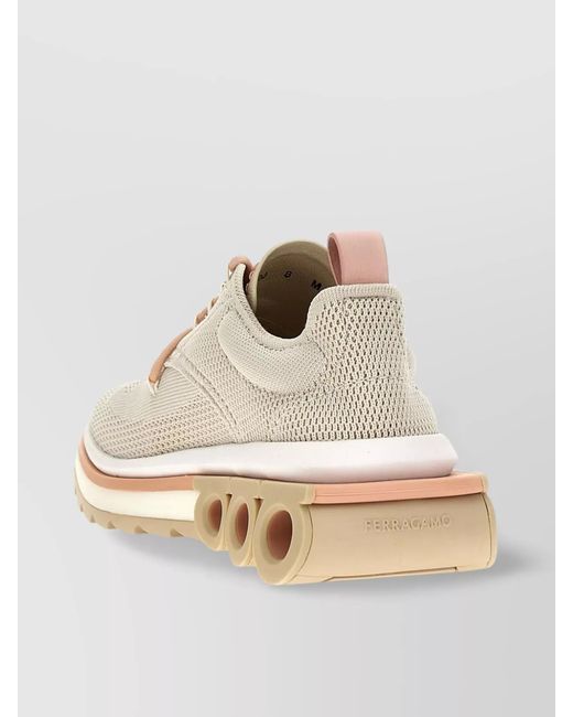 Ferragamo White Calf Leather Low-Top Sneakers