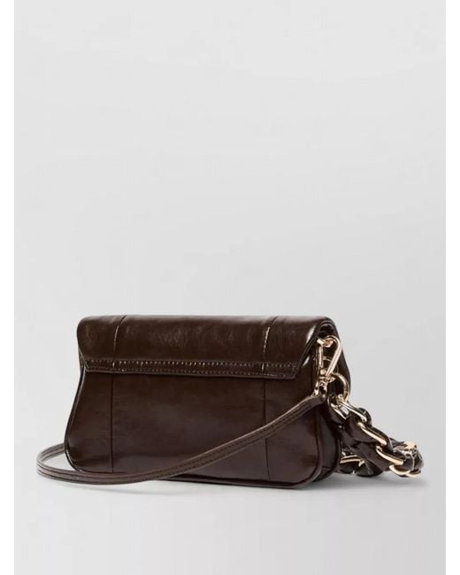 Marella Brown Mlaera Clutch Bag Chain Strap Flap