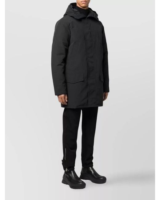 Canada Goose Black Down Hooded Long Parka for men