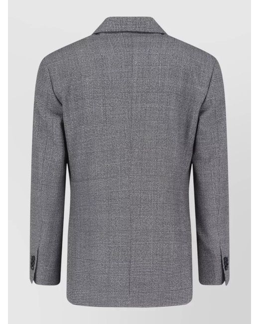 Lardini Gray Double Breasted Check Jacket Notched Lapel for men