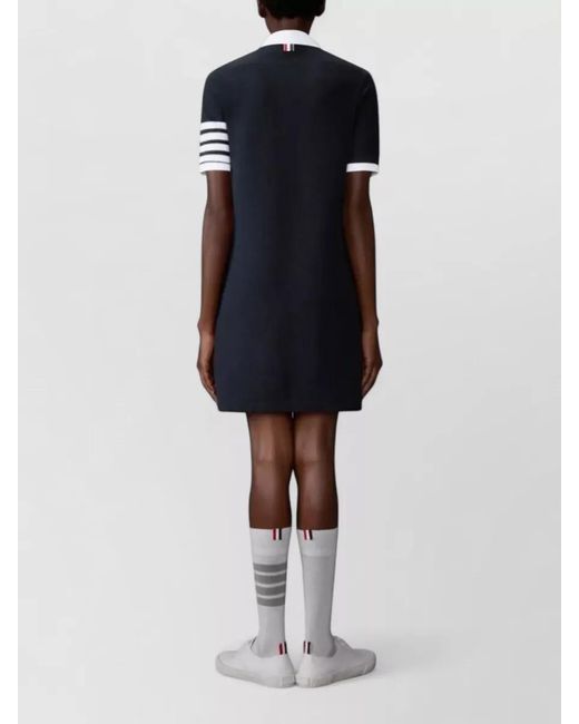 Thom Browne Blue Cotton Piqué Polo Mini Dress