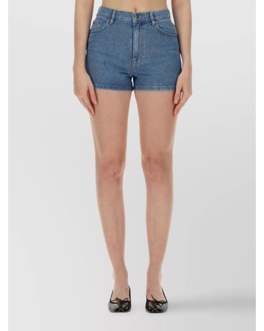 ROTATE BIRGER CHRISTENSEN Blue Denim Shorts Belt Loops