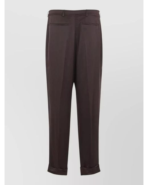 Saint Laurent Multicolor Silk High-Rise Regular-Fit Pleated Tailored Trousers for men