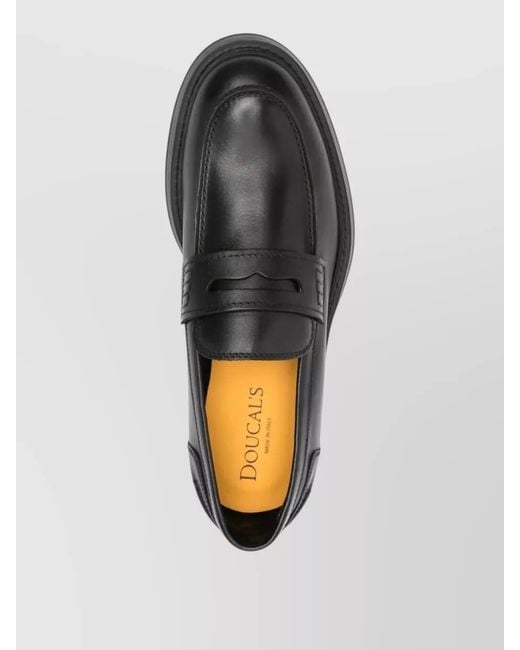Doucal's Gray Leather Loafers for men