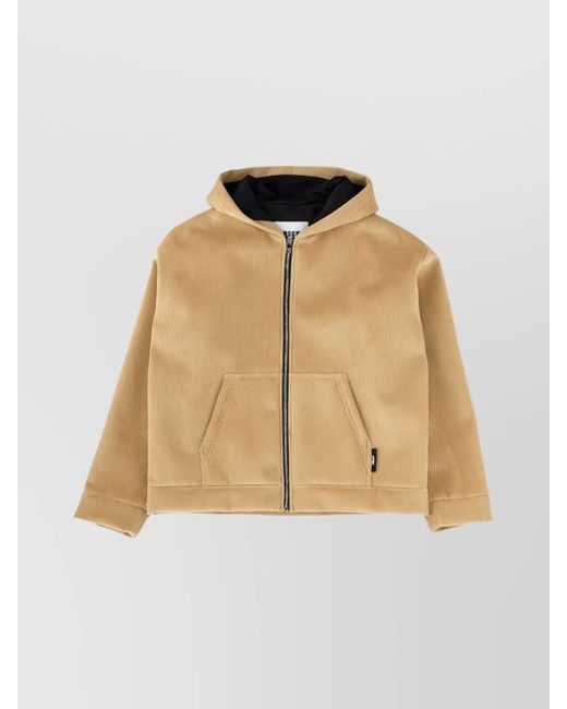 MSGM Natural Velvet Oversized Hooded Jacket for men