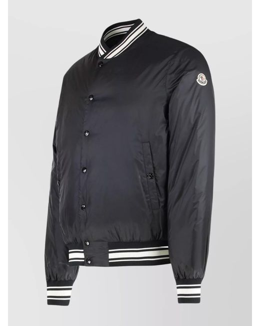 Moncler Blue Down Reversible Ribbed Bomber Jacket for men