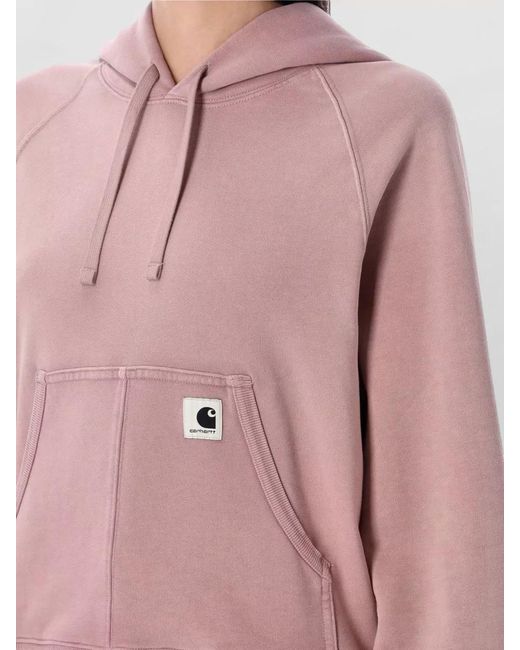 Carhartt Pink Hooded Sweatshirt Balloon Fit Logo