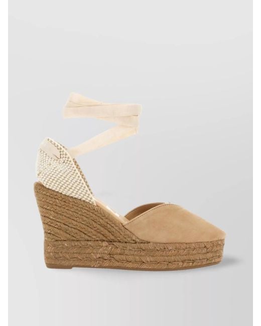 Manebí Natural Leather Espadrille Wedges