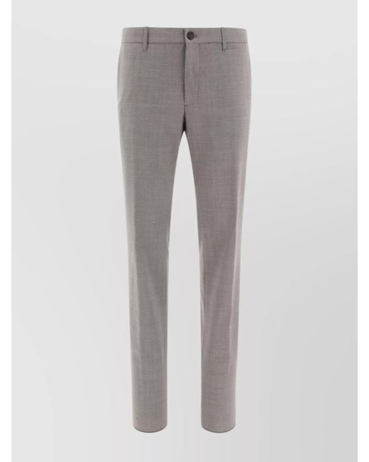Incotex Gray Tailored Trousers With Belt Loops And Pockets for men