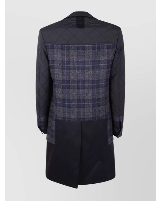 Junya Watanabe Blue Wool Double Breasted Coat for men