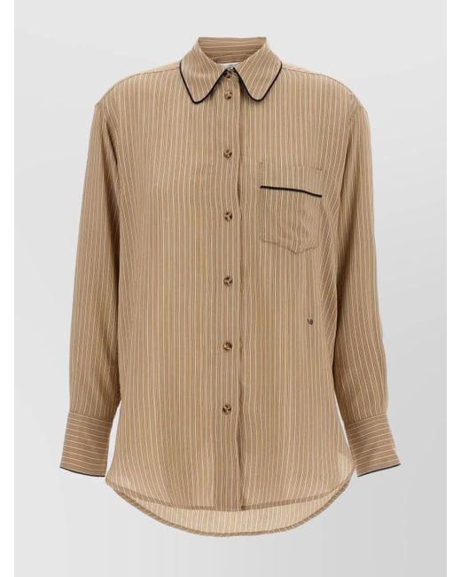 Victoria Beckham Natural Silk Pyjama Shirt