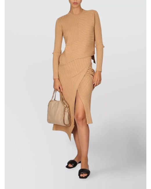 Stella McCartney White Ribbed Cotton Midi Skirt