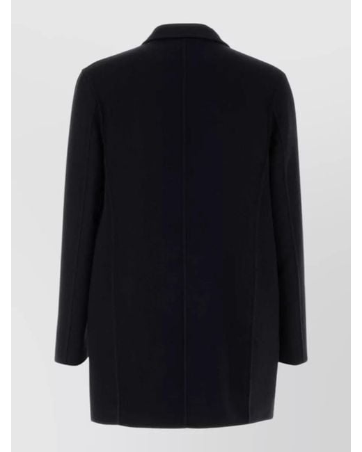 Jil Sander Blue Cashmere Blend Coat Notched Lapel Design for men