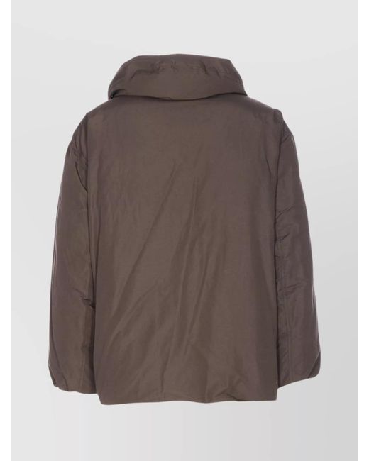 Lemaire Brown Puffer Blouson With High Collar And Pockets for men
