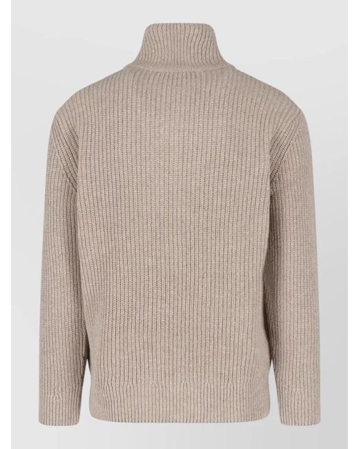Closed Natural High Neck Ribbed Knit Regular Fit Sweater for men