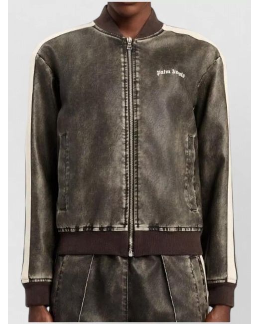Palm Angels Multicolor Logo Track Bomber Jacket Contrast Stripes