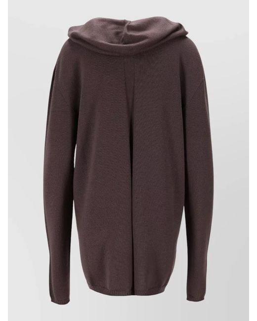 Rick Owens Brown Wool Oversized Hoodie