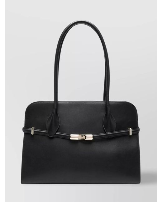 Furla Black Shoulder Bags Structured-Tone Hardware