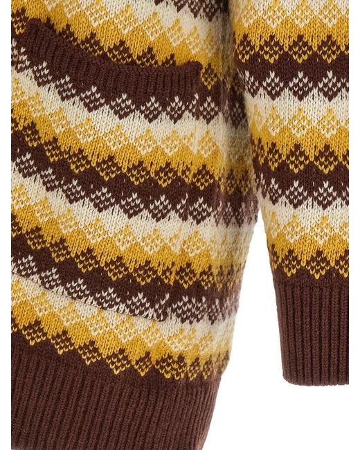 Auralee Multicolor Cashmere Jacquard Cardigan