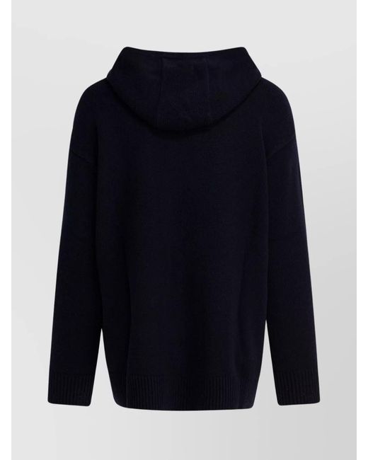 Max Mara Blue Cashmere Hooded Sweater
