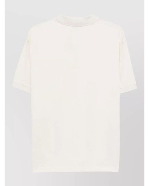 Stussy White Short Sleeve Polo Collar T Shirt for men
