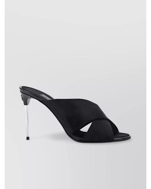Dolce & Gabbana Black Satin Mules