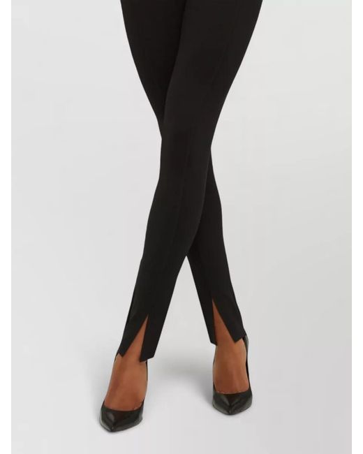 Wolford Black Grace High Waist Leggings Ankle Slit