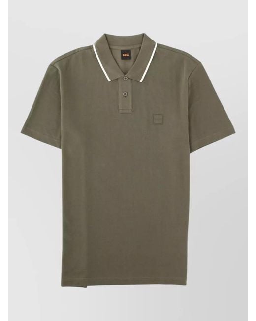 Boss Green Polo Collar Short Sleeve Top for men