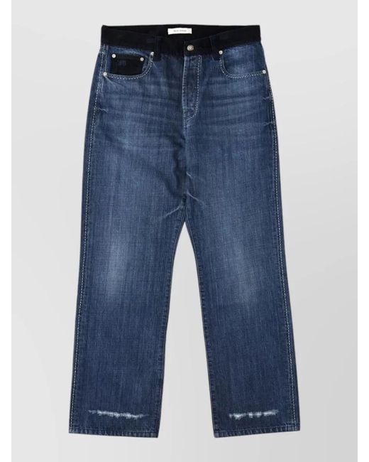 Wales Bonner Blue Cotton Straight-Leg Jeans for men
