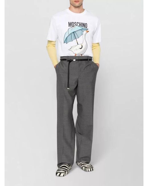 Moschino Gray Virgin Wool Single Breasted Suit for men