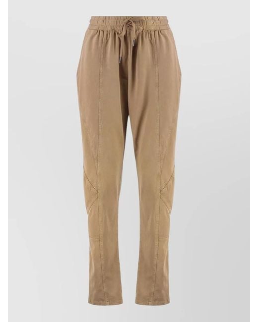 Isabel Marant Natural Regina Cotton Straight Leg Lounge Trousers