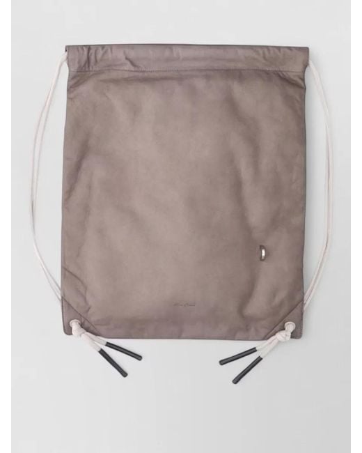Rick Owens Gray Soft Texture Lightweight Backpack Adjustable Straps