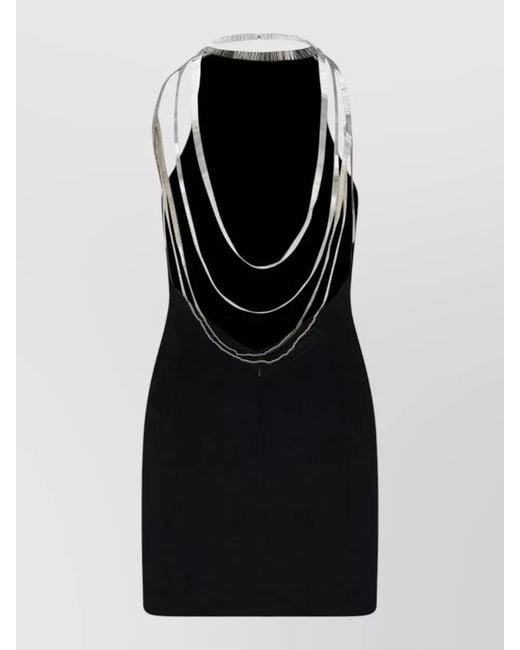 The Attico Black Knee-Length Mini Dress