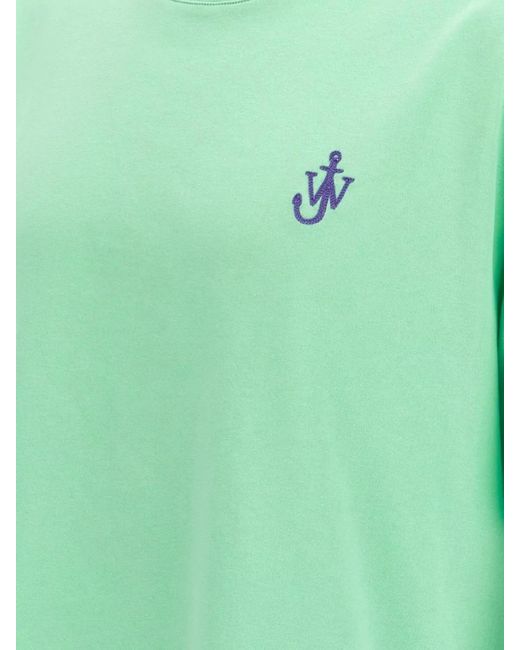 J.W. Anderson Green 'Embroidered Anchor' Crew Neck T-Shirt for men
