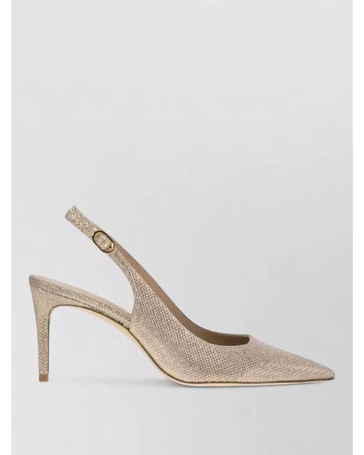 Stuart Weitzman Natural Lace Slingback Pumps Pointed Toe Stiletto