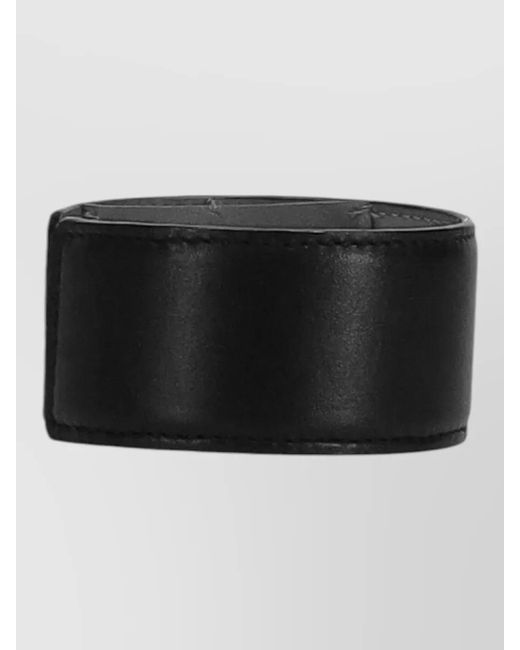 Niccolò Pasqualetti Black Wide Open Cuff Bracelet Leather