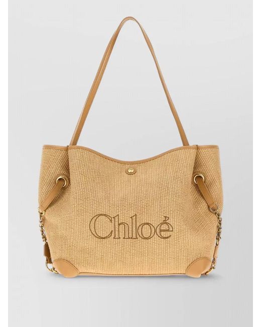 Chloé Natural Raffia Tote Bag