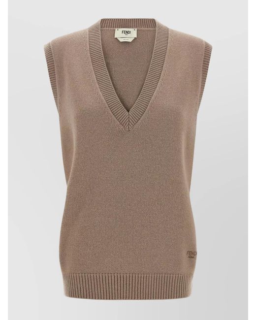 Fendi Brown Cashmere Vest