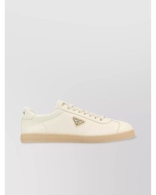 Prada Natural Leather Low-Top Sneakers for men