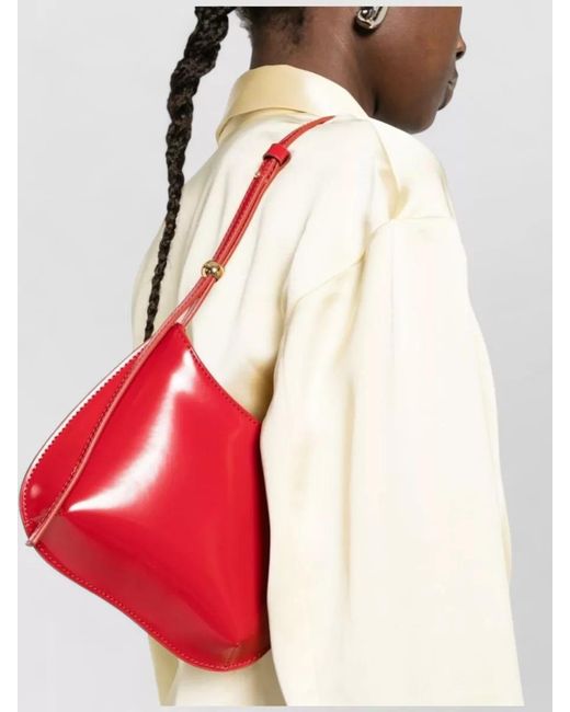 Jacquemus Red Le Bisou Calf Leather Shoulder Bag
