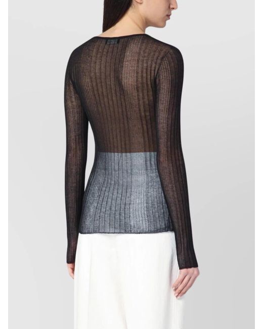 Roberto Collina Black Semi Transparent Blouse