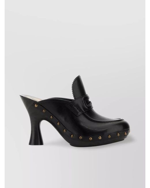 Burberry Black Leather Mules