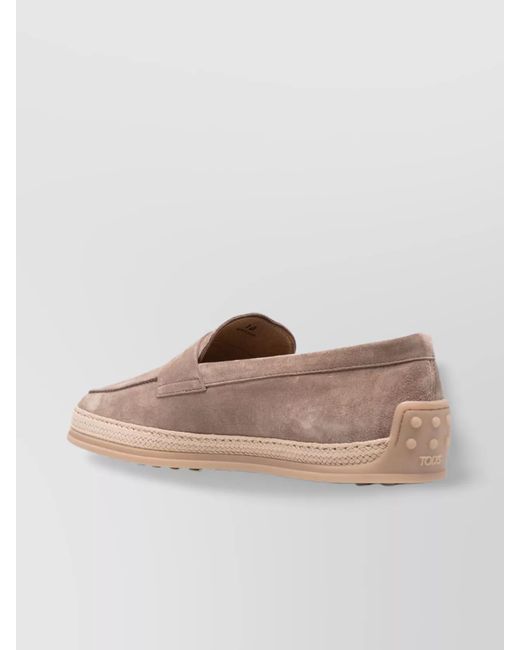 Tod's Natural Suede Penny Loafers for men