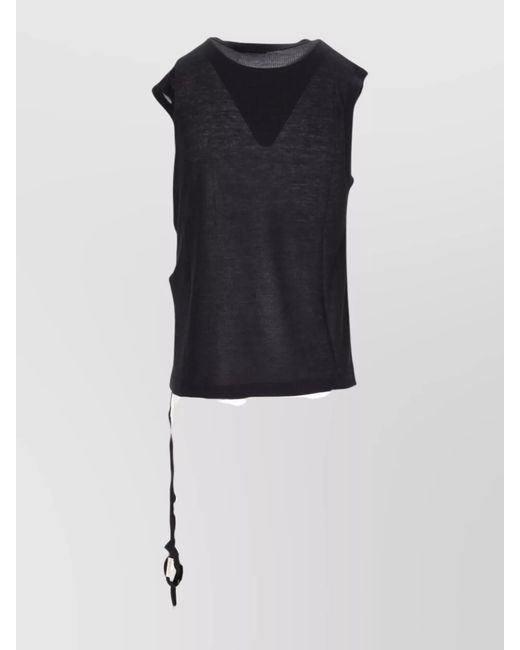 Ann Demeulemeester Black Ribbed Sleeveless Top